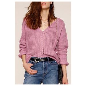 Heartloom Dani Dusty Pink Lilac Knit Sweater Size Woman's Medium